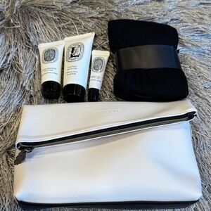 Diptyque White Travel Pouch Set with Black Accessories